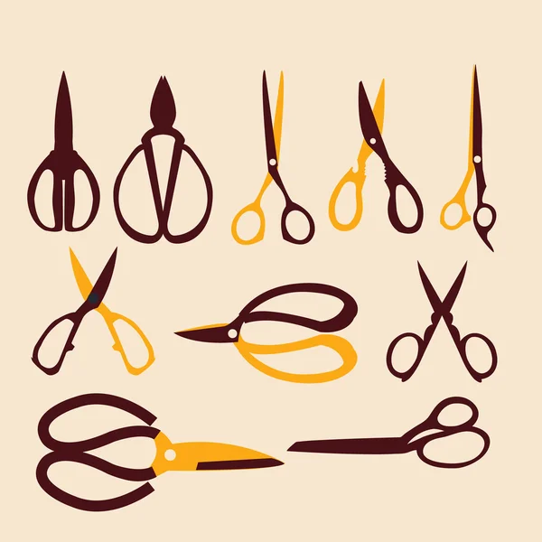 Vector set of cutting scissors — Stock Vector