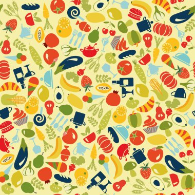 vektör yiyecek ve içeceklerin sorunsuz geçmiş
