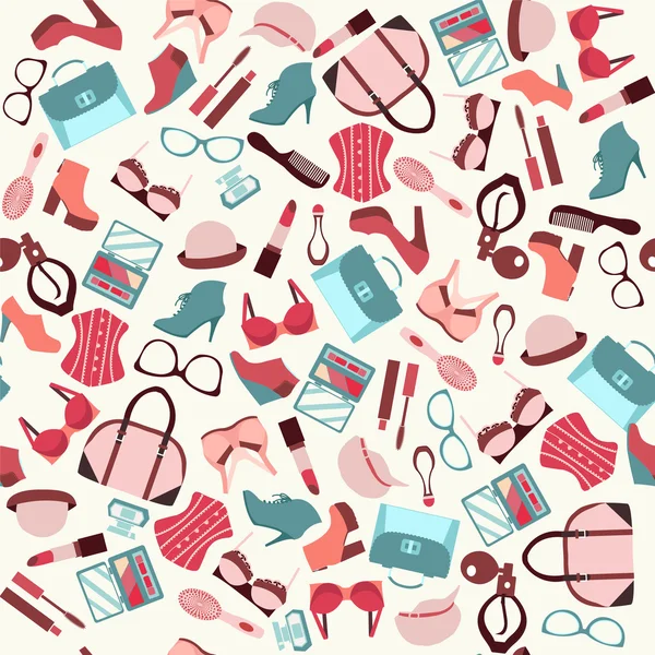 Schönheit und Accessoires Hintergrund - Illustration — Stockvektor