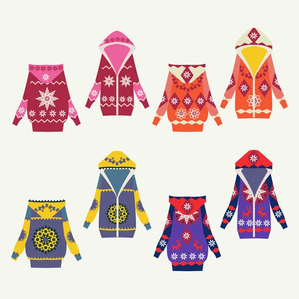Zbiór swetry damskie zimowe — Wektor stockowy