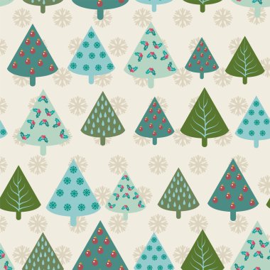 Retro desen Noel ağacı - illüstrasyon