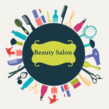 Saç Güzellik Salonu arka plan-illüstrasyon