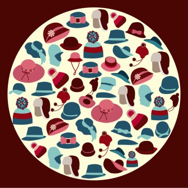 Set icons of  hats - Illustration clipart
