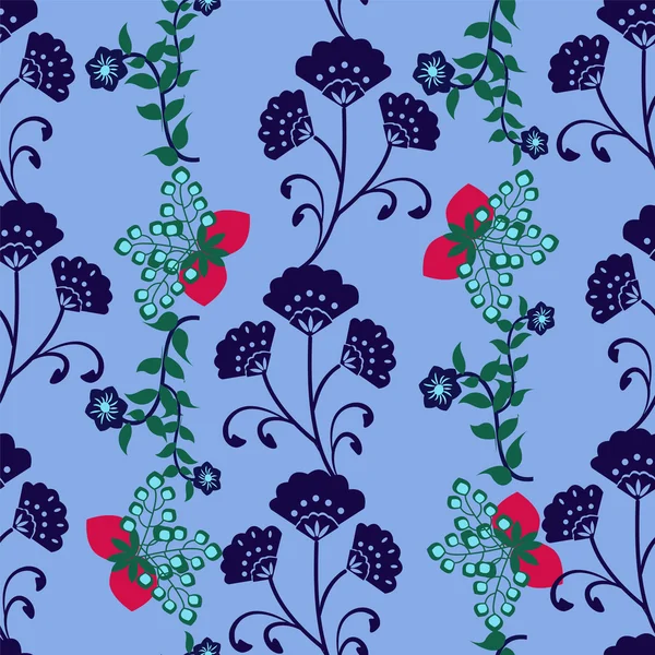 シームレスな背景の花柄のパターン — ストックベクタ