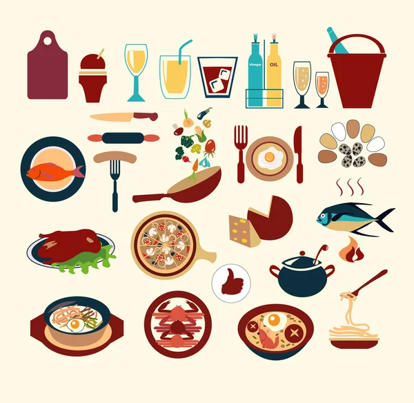 Restaurant and dining set - Illustration — Stock Illustration Restaurant and dining set - Illustration Stock Illustration