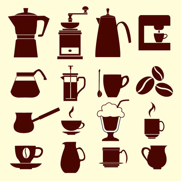 Iconos de café - Ilustración — Archivo Imágenes Vectoriales