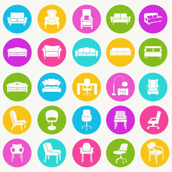  iç mobilya simgesi siluet