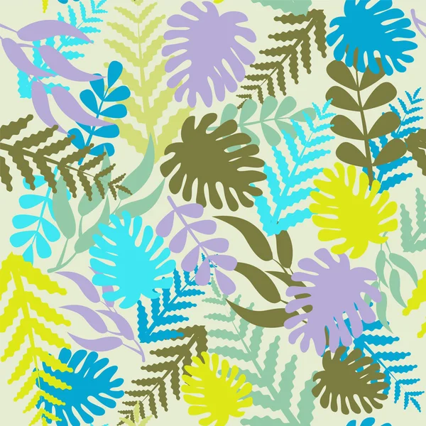 Pattern Tropical leaves - Illustration — Stock Vector