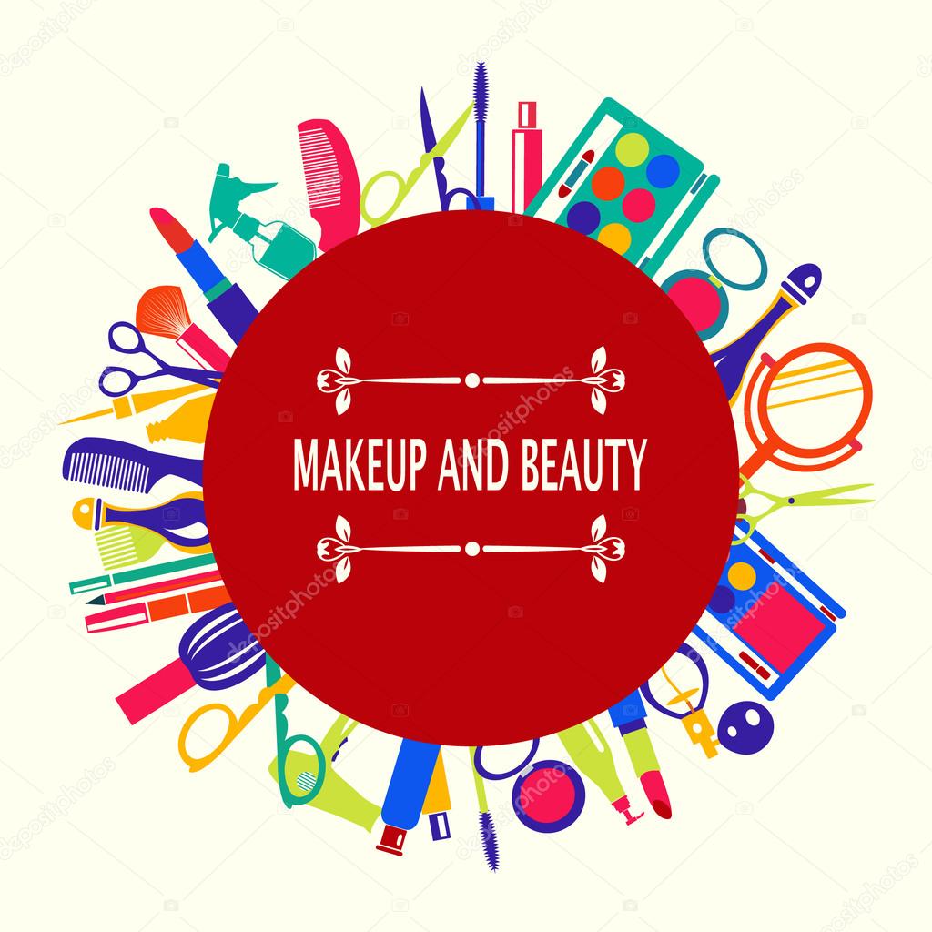 set of makeup and beauty elements  pattern-illustration 