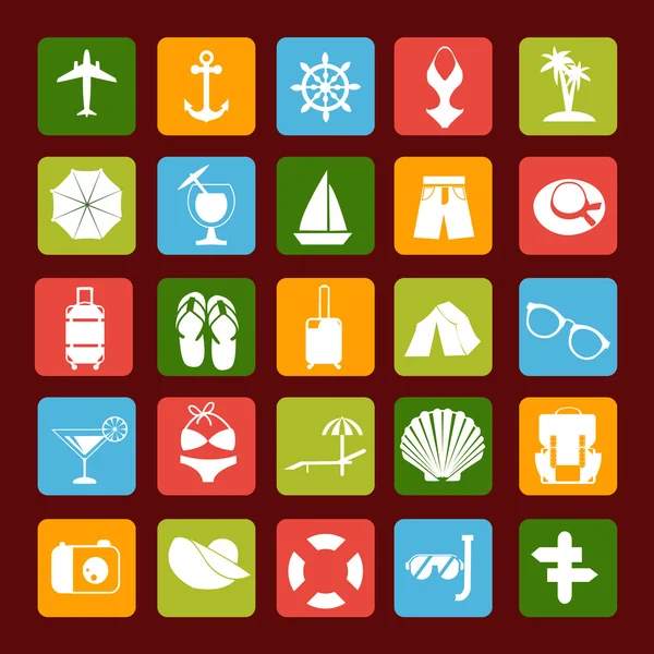 Travel and Vacation vector icons — Stock Vector