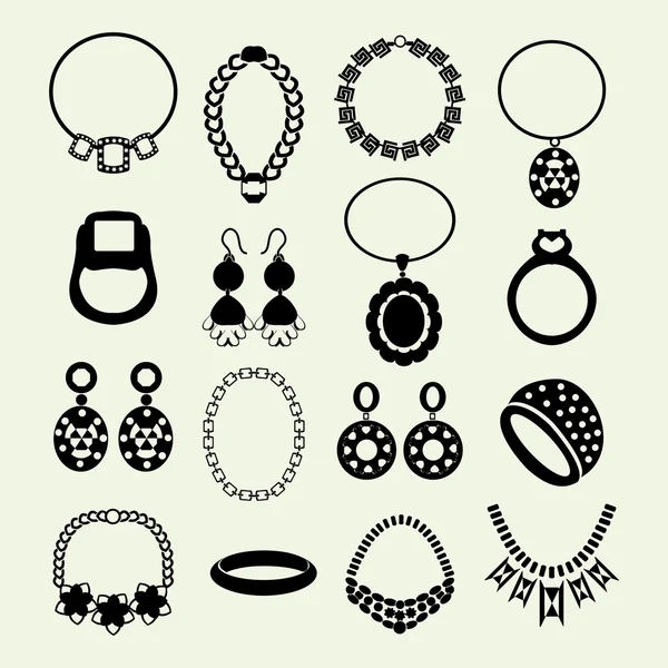 Ensemble d'icônes de bijoux vectoriels — Image vectorielle