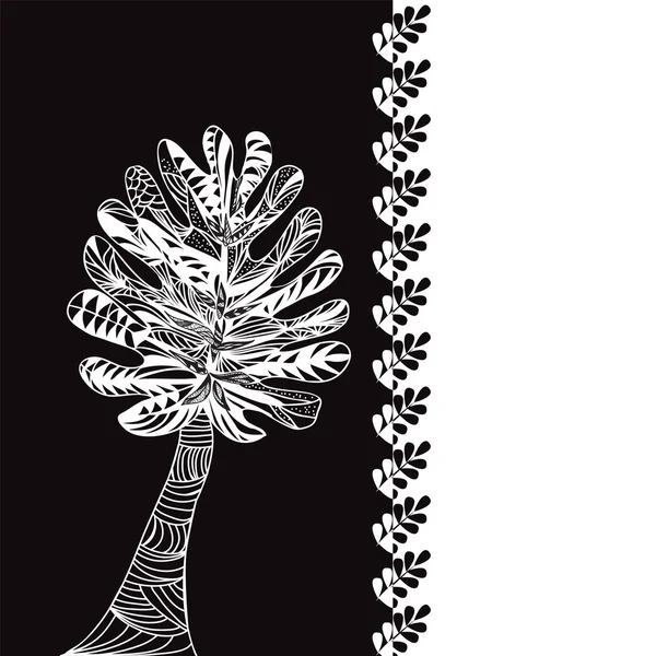Patrón de hojas de Monstera blanco y negro — Archivo Imágenes Vectoriales