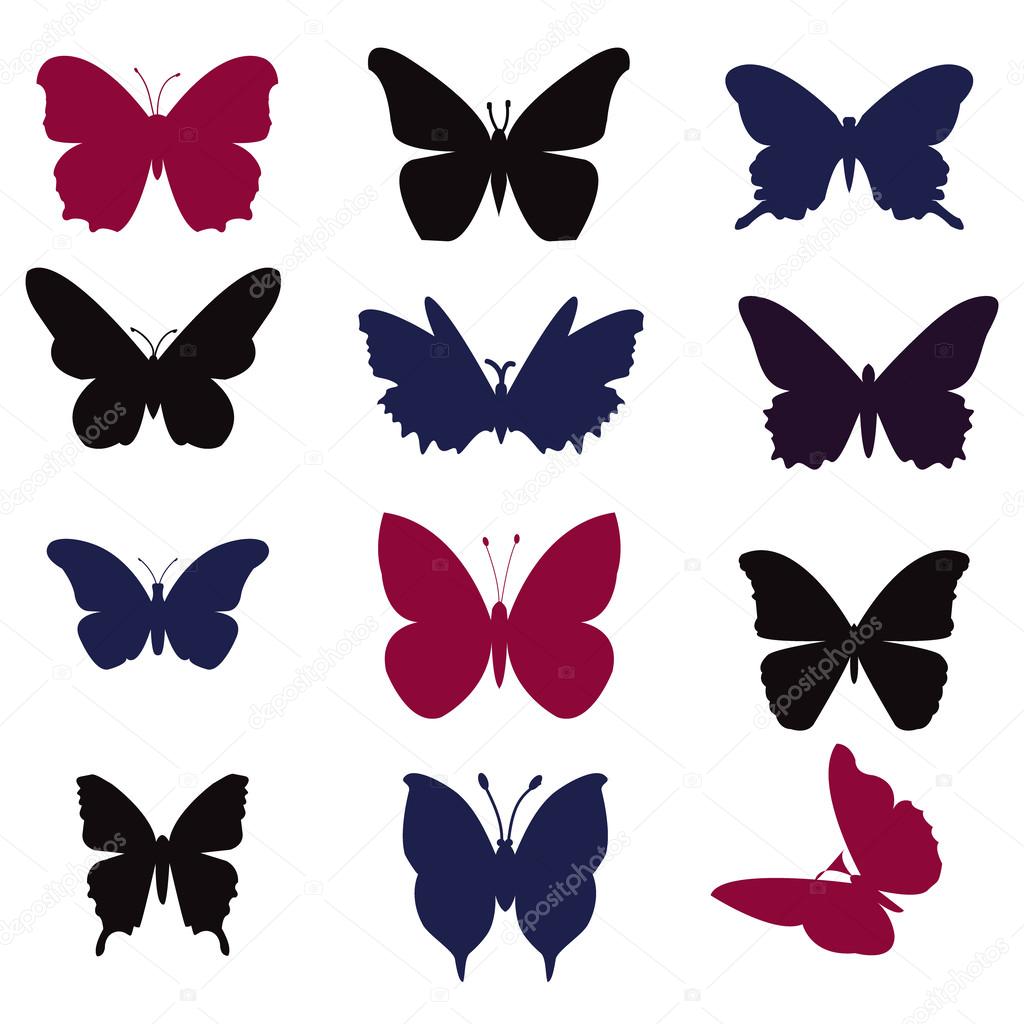 butterflies silhouette - Illustration