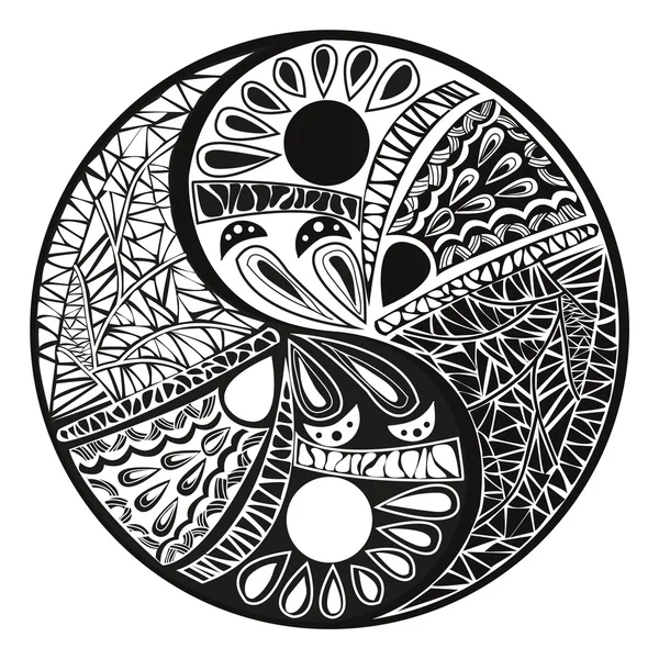 Yin-Yang-Tätowierung für Design-Symbol-Vektorillustration — Stockvektor