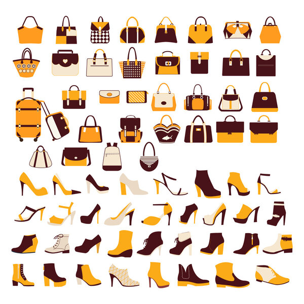 vector set Silhouette collection of fashion accessories