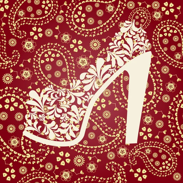 Beautiful background  of women's shoes with heels — Stock Vector