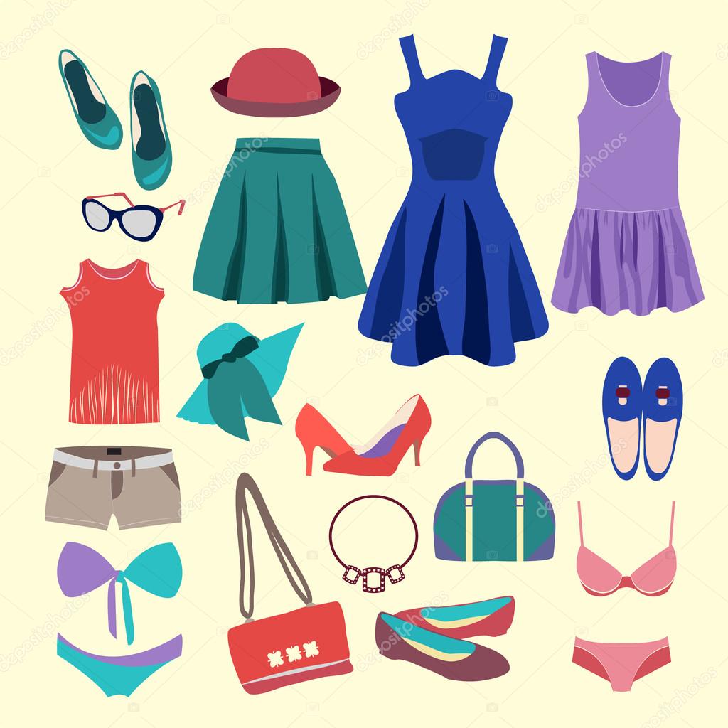 Fashion Collection of summer clothes Stock Vector by ©margolana 69362447