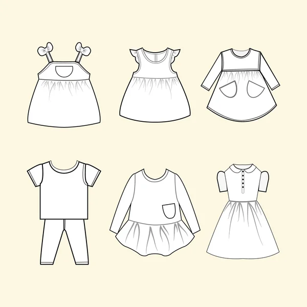 Kolekcja ubrań dla dzieci - ilustracja — Wektor stockowy
