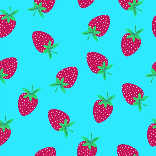 Erdbeeren nahtloses Muster — Stockvektor