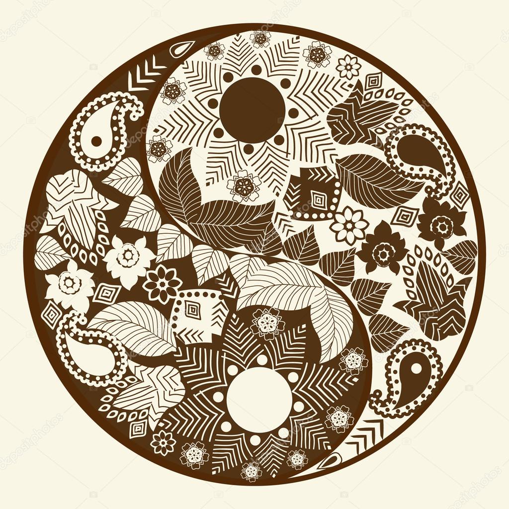 Yin yang symbol, asian decoration element
