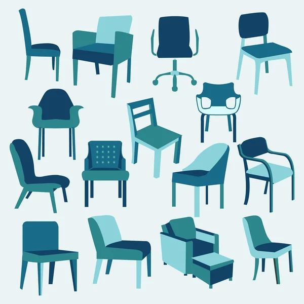Et iconos de sillas colección de muebles de interior Ilustración de stock