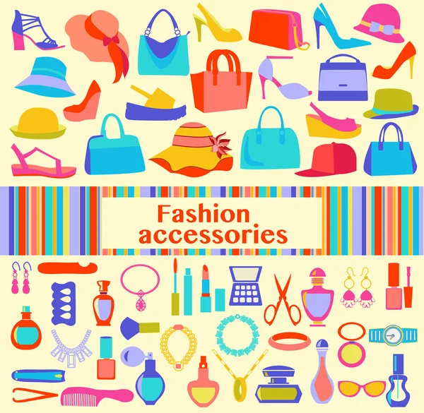 Fondo de la moda Accesorios mujer — Archivo Imágenes Vectoriales