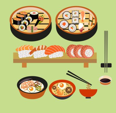 Vektör yemek arka plan-Japon Mutfagi 
