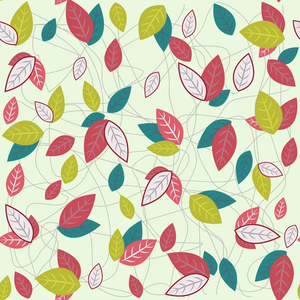 Patroon met kleurrijke bladeren . — Stockvector