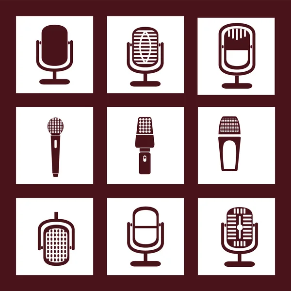 Collection of Microphone icons — Stock Vector