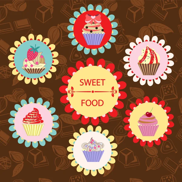 Pattern of Sweet Food -illustration — Stock Vector