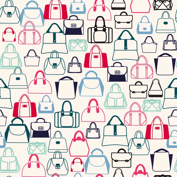 Pattern of Bags Silhouettes  in a variety of shapes — Stock Vector