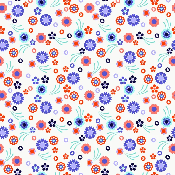 Pattern with cute flowers — Stock Vector