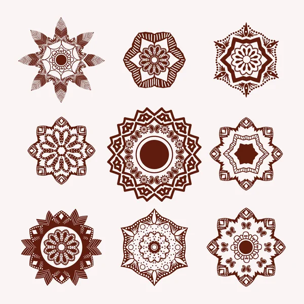 Elemento de diseño de tatuaje de henna flores Mehndi . — Vector de stock