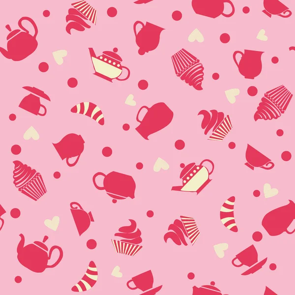 Fond mignon avec des cupcakes — Image vectorielle