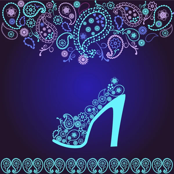 Fashion Background of high heel  beautiful Shoe — Stock Vector