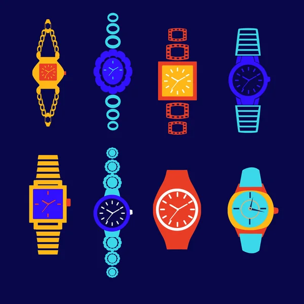 Colección de reloj de moda — Vector de stock