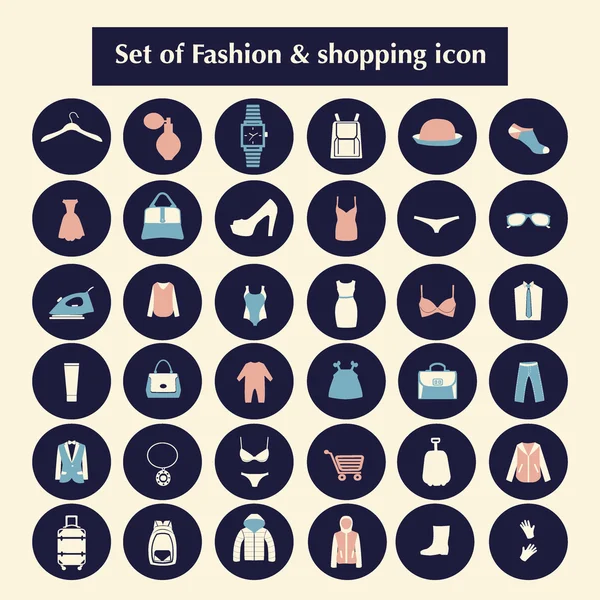 Shopping and Fashion related icons — Stock Vector