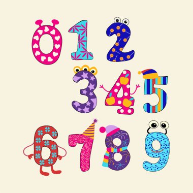 Komik karikatür numaraları - illüstrasyon