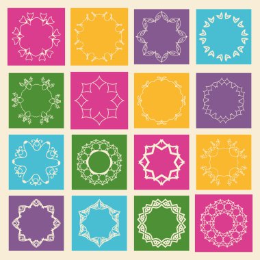 Vektör Lineer rozetleri ve monoline çerçeve