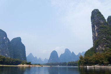sis, Bahar, guilin, Çin'li nehir sahne görme