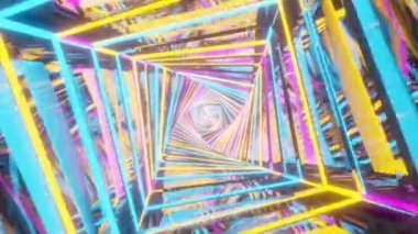 Neon ışıklı kare tünel