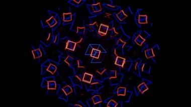 Çılgın soyut geometrik yansıma. Komik hipnoz hareketi. 4K Video. 3 Boyutlu Hazırlama