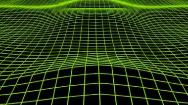 Parlak renkli bir düzlemdeki küp dalgalarının soyut döngüsü. Küp şebeke. 4K video