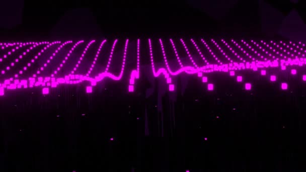 Abstrakt loopas bakgrund vågor av kuber på ett plan av ljusa färger. Ett rutnät av kuber. 4K-video — Stockvideo
