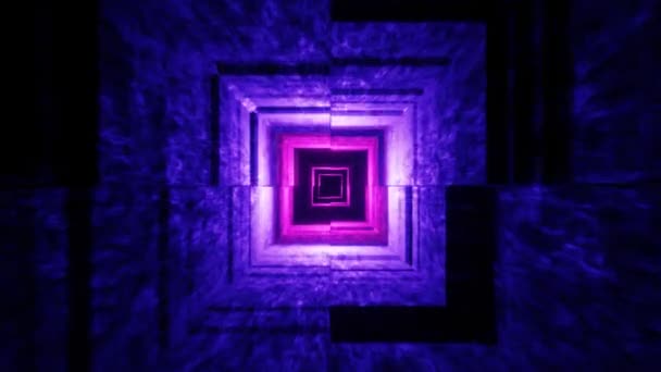 Abstract Volo Infinito Futuristico Corridoio Metallico Animazione Tunnel Iperspaziale Loop — Video Stock