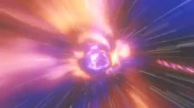 4K Döngülü Bilim-Kurgu Ortamı. Soyut Canlandırma Döngüsü, dairesel ızgara ve çevresini canlandır