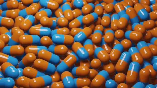 Таблетки Вітамінні Капсули Антибіотики Лікування Захворювань Виробництво Таблеток Від Коронавірусу — стокове відео