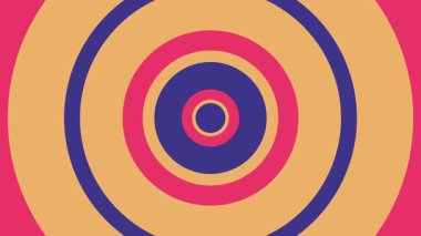 Canlandırılmış Geometrik kalıp veya arkaplan. Soyut hareket şekilleri arka plan, antika retro renkler. Düz bir tasarımda kusursuz hareket grafik arkaplanı