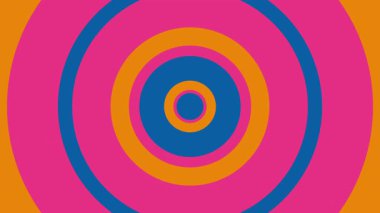 Canlandırılmış Geometrik kalıp veya arkaplan. Soyut hareket şekilleri arka plan, antika retro renkler. Düz bir tasarımda kusursuz hareket grafik arkaplanı