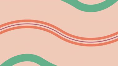 Retro animasyon çizgileri 80 'ler-90' lar sentetik dalga titreşimleriyle arka planda renk sallıyor. Dalgalı çizgiler titreşim, dalgalanma ve akış hipnotize edici bir şekilde parlayan grafikler, dinamik retro-fütüristik hareket grafikleri döngüsü oluşturur